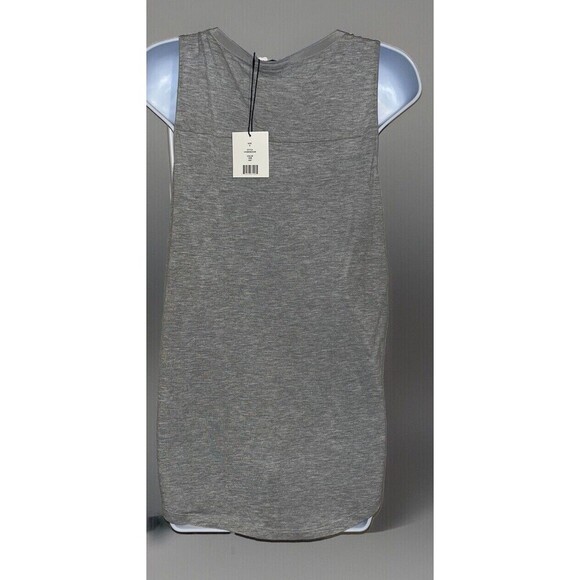 Women's VINCE (Small) Gray Minimalist Tank top 100% Viscose Silk Trim NWT $98 - Picture 2 of 14